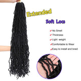 4 Packs 36 Inch New Soft Locs Crochet Hair, Faux Locs Natural Butterfly Locs Crochet Braids (36 Inch, 4Pack, 1B#)