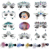 Set of 16 Face Crystal Sticker Suit Breast Body Nipple Makeup Glitter Gems Rhinestone Acrylic Eye Beauty Nails Mermaid Jewels Temporary Tattoos Self-Adhesive Festival Rave Carnival Party (Pattern4)…