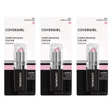 CoverGirl Continuous Color Lipstick, Iceblue Pink [505] 0.13 Ounces - 3 Pack