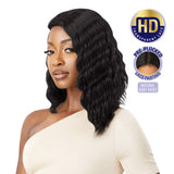 Outre Lace Front Wig Pre Plucked Lace Parting Natural Baby Hairs HD Transparent Crimp Wave Style SAFIRA (DRFFBLKCHER)