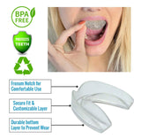 Mouth Guard for Grinding Teeth - 4 Pack | Thin and Trim Anti Grinding - Teeth Whitening Dental Guard | Stops Bruxism & Clenching | USA Made - No BPA, Includes Mouth Guard Case & Cleaning Tablets