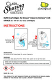 Clark Shaving Co. Refill Cartridges for Braun Clean & Renew CCR, 6-Pack