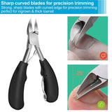 Thick Toenail Clippers, Ingrown Toenail Tool, Nail Clippers Set of 6, Heavy Duty, Toenail Clippers with Rubber Handle for Podiatrist Men and Women