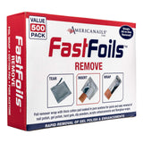 Americanails FastFoils - One Step Nail Polish Remover, Gel Polish Remover Wraps, Lint Free Soak Off Foil Wipe Pads for Acrylic Nails, Professional Foil Thinner Strips, 500ct