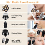 Roziahome Upgrade Electric Razor for Men Wet and Dry Bald Head Shaver 5 in 1 Grooming Kit Mens Electric Shaver Cordless Rechargeable Head Shavers for Bald Men with LED Display