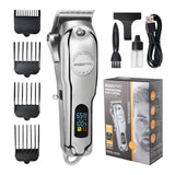 Professional Hair Clippers for Men - Adjustable Hair Trimmer for Men-Barber Clippers for Hair Cutting Grooming Kit , All Metal Beard Trimmer,  Cordless Clippers, Rechargeable, LED Display