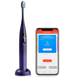 Oclean X Pro Electric Toothbrush 42,000 VPM Deep Cleaning with LCD Touch Screen, 2H Fast Charge Lasts 30 Days, 3 Modes 32 Intensities, Sonic Toothbrush Smart Timer - Black Purple