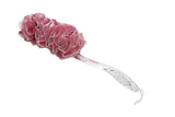 The Shower Flower with Stem | Premium Nylon Mesh Body Scrubber with Handle | Creates Superior Lather | Gentle Exfoliation | Designed and Produced by Bass Brushes - Model #S67 (Maroon)
