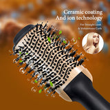 Hair Dryer Brush, 4-in-1 Hot Air Brush in One with Hair Band, Negative Ion Hair Dryer & Volumizer Brush, 3 Temperature levels Anti Scald Oval Blow Dryer Brush with 2 Hairpins for Women