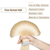 S-noilite Tape in Hair Extensions Blonde 18 Inch 30g 20pcs 100% Remy Human Hair White Blonde Double Sided Rooted Seamless Skin Weft Tape on Natural Hair Extension Bleach Blonde #613