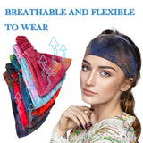 10 Pieces Tie Dye Bandana Headbands for Women Wide Elastic Boho Headbands Vintage Yoga Sports Hairbands Stretchy Turban Headwraps for Women Girls, 2 Styles