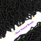 New Faux Locs Crochet Hair 18 inch Natural Soft Locs 7 Packs Goddess Crochet Locs Braids Synthetic Fiber Hair Extensions 1B#