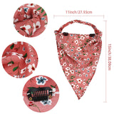 5PCS Floral Elastic Hair Scarf Headbands Printed Floral Hair Scarves Chiffon Head Kerchief Hairband Head Scarf Hair Bandanas with Clips for Women Girls Fashion Headband Accessories