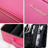 GLAMFORT Makeup bag makeup case travel makeup train bag rose red large capacity with dividers cosmetic bag organizer