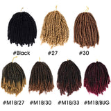Silike Spring Twist Crochet Hair Extensions(2 Pieces/Pack) 8 Inch Crochet Braid Synthetic Braiding Hair For Women For Gifts (Black)