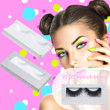 100 Pieces Empty Eyelash Case Set, 50 Empty Eyelash Boxes Lash Box Packaging Glitter Paper Eyelash Storage Box, 50 Empty Eyelash Boxes Tray False Eyelash Storage Box Packing Eyelash Lid Tray (Silver)