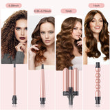 BESTOPE 3 Barrel Hair Waver Curling Iron 4 in 1 Hair Crimper Wand Set with LED Temp Control, 1 inch Ceramic Tourmaline Triple Barrels, Instant Heat Up and Glove & 2 Hair Clips