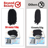 3 Pack Spring Twist Ombre Colors Crochet Braids Synthetic Braiding Hair Extensions Low Temperature Fiber (T1B 30)