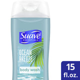 Suave Essentials Body Wash with Vitamin E Ocean Breeze Fragrance Bodywash and Shower Gel 15 oz (Pack of 6)