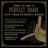 Straight Razor - Straight Edge Razor - Stainless Steel - Shavette - Barber Razor - Mens Shaving Knife - Straight Razor Kit - For Men and Women - Black