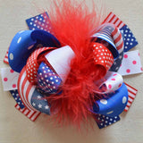 5 Inch Big Feather Ribbon Boutique Bows For Girls Teens Women Stacked Hairbows