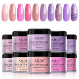 Dip Powder Nails Color Set - Pink Purple 10 Colors Nails Acrylic Powders Set for French Nail Manicure Nail Art No Nail Lamp Needed