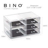 BINO 5 Drawer Acrylic Jewelry and Makeup Organizer, Clear Cosmetic Organizer Vanity Storage Display Box Make Up Organizers and Storage Makeup Stand