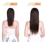 S-noilite 20inch Clip in Extensions Human Hair 8 Pieces 105g Full Head Clip in Natural Human Hair Extension Medium Brown Grade 7A Thick Straight Clip on Real Remy Hair Ombre #4