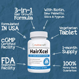 #1 Hair Loss Supplement & DHT Blocker - Natural 3-in-1 Remedy for Hair Recovery and Regrowth with Biotin for Hair Growth, DHT Blocking Herbs to Stop Thinning Hair Plus Vitamins - 60 Tablets