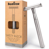 Metal Safety Razor | Silver Razor | Waste Free Double Sided Razor | Vintage Razor | Shaving Razor | Fits All Double Edged Razor Blades | Metal Razor Safety | Zero Waste Razor | Timeless Razor | Bambaw