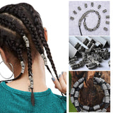 YMHPRIDE 80 Pieces Viking Beard Beads Antique Norse Hair Tube Beads Dreadlocks Beads for Hair Braiding Bracelet Pendant Necklace Silver DIY Jewelry Hair Decoration