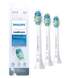Philips Sonicare HX9023/65 Genuine C2 Optimal Plaque Control Toothbrush Head, 3 Pack, White