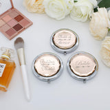 6 Pack Bridesmaid Gifts Set Include 1 Bride 1 Maid of Honor 4 Bridesmaid Pocket Compact Makeup Mirrors and 6 Pack Love Knot Bracelets for Bachelorette Party Bridesmaid Proposal Gifts. (champagne)