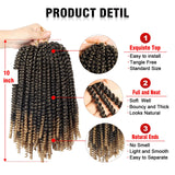 10 Inch Spring Twist Crochet Braids Hair for Butterfly Locs Bomb Twist Crochet Hair Beyond Beauty Ombre Colors Synthetic Fluffy Hair Extension 3 Packs 30 Strands 135g/Pack(10 Inch, T1B 27)