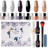 Dipping Powder Nail Starter Kit - 6 Pastel Fall Winter Colors Candy Lover Dip Powder System Acrylic for French Nail Art Essential set, No Curing Needed Portable Kit for Travel