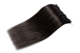 S-noilite 24inch 3/4 Full Head Clip in Extension Human Hair Invisible Thicken Straight Clip on Human Hair Extension One Piece 5 Clips 100% Remy Human Hair #1B Natural Black