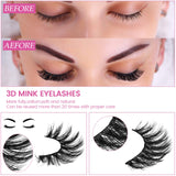 3D Mink Lashes Fluffy False Mink Eyelashes 16-20mm Natural Eyelashes Mink Natural Fluffy Lash Handmade Soft Mink Lashes for Women Makeup Handmade Eyelashes Long Extension with Portable Boxes (100 Pairs)