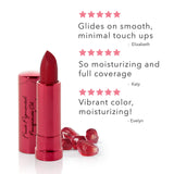 100% PURE Pomegranate Oil Anti-Aging Lipstick (Fruit Pigmented), Poppy, Long Lasting, Satin Finish, Vibrant Color, Moisturizing Cocoa Butter (Bright Blood Red) - 0.15 oz