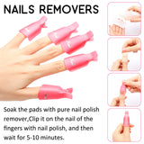 R HORSE Nail Polish Remover Tool Kit, 24Pcs Professional Manicure Tools Set-Nail Polish Remover Clips Cuticle Clipper&Pusher&Nipper Scraper Double Sided Nail Buffer Files Buffer Block Grits Brushes