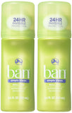 Ban Deodorant 3.5 Ounce Roll-On 24 Hr Simply Clean (103ml) (2 Pack)