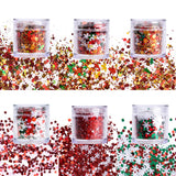 12 Boxes Christmas Nail Art Sequins Holographic Nail Glitter, Laser Snowflake Christmas Tree Star 3D Flakes Nail Decorations Chunky Glitter Stickers Decals
