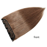 S-noilite 20Inch One Piece Clip in Human Hair Extensions Invisible 5 Clips Clip on Hair Extension Remy Hair 50g 3/4 Full Head Long Silky Straight For Women Gifts #6 Light Brown