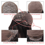 Straight Human Hair Wigs with Bangs Brazilian Unprocessed Virgin Hair None Lace Wigs Original Queen Machine Made Wigs with Elastic Bands 10 Inch
