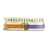 Yardley London Soap Bath Bar Bundle - 2 Bars: English Lavender & Oatmeal and Almond Naturally Moisturizing Bath Bar, 4.25 oz. (Pack of 2, One of Each)