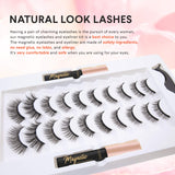 Upgraded 10 Pairs Magnetic Eyelashes Kit With Double Eyeliner , Reusable 3D 6D Magnetic Eyelashes and Eyeliner,Magnetic Eyeliner and Magnetic Eyelash Natural Look-No Glue Needed