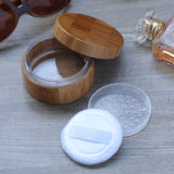 Frienda 30 ml Empty Loose Powder Container Bamboo Cosmetic Make-up Loose Powder Box Case Holder with Sifter Lids and Powder Puff