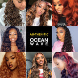 6 Packs 20" AU-THEN-TIC Ocean Wave Crochet Hair Deep Wave Braiding Hair Body Wave Braids Synthetic Hair Extensions Kanekalon Fiber, Free Gift (6-PACK, 4)