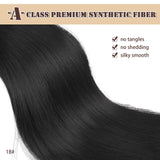 BARSDAR Drawstring Ponytail Extensions, Short Straight Synthetic Pony Tail Clip in Ponytail Hair Extensions 14 inch Fluffy Yaki Hairpiece for Women Girls-Off Black