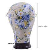 1 Piece Canvas Block Head Mannequin Head for Hair Extension Lace Wigs Making and Display Styling (Blue 22")