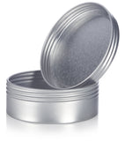 2 oz Metal Steel Tin Flat Container with Tight Sealed Twist Screwtop Cover (8 Pack)
